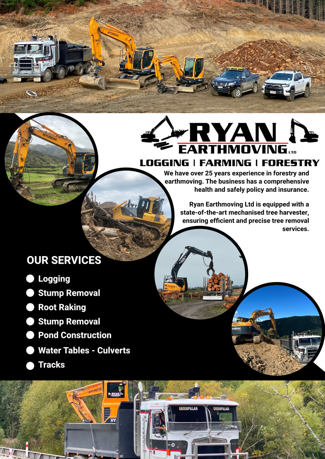 A4 printed services brochure with clear headings and photos