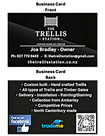 Stack of business cards for a small building company